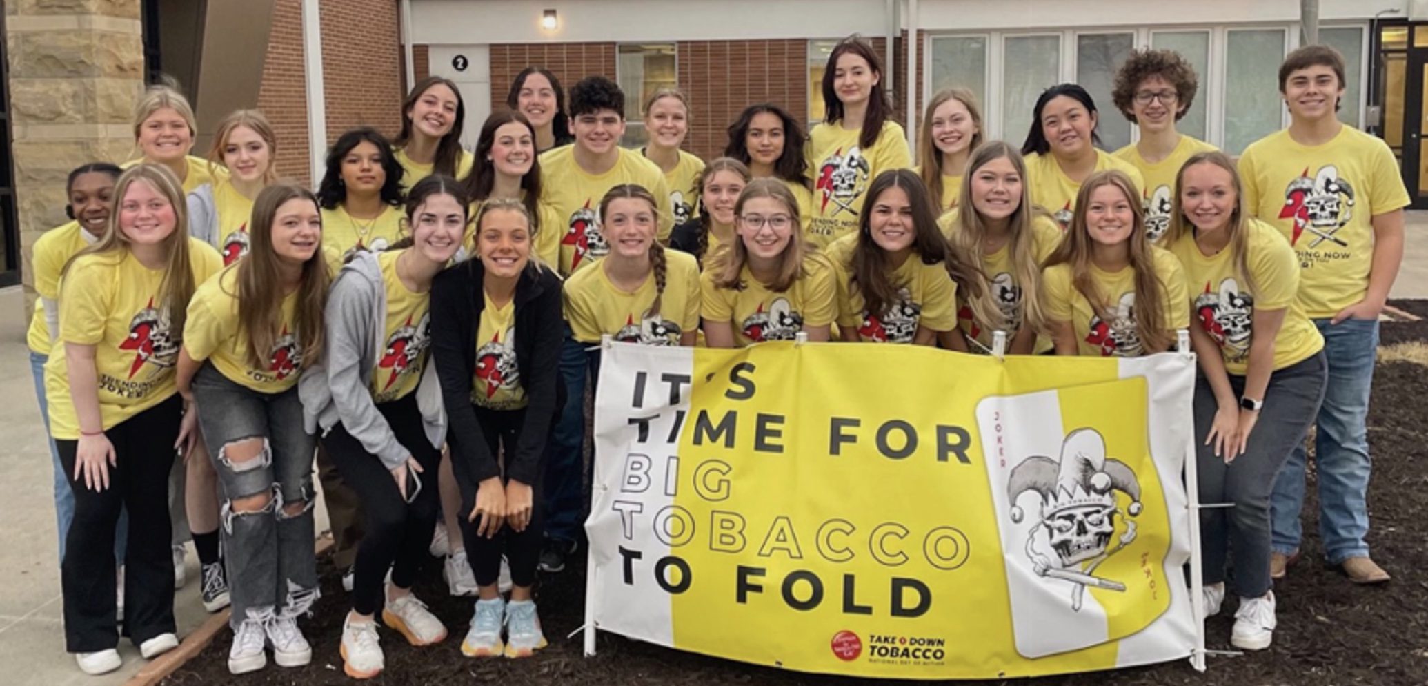 Youth advocates in Grand Island, Nebraska before their Take Down Tobacco National Day of Action event.[Photo Credit: Northwest High School Student Council (IG: @ginwstuco)]
